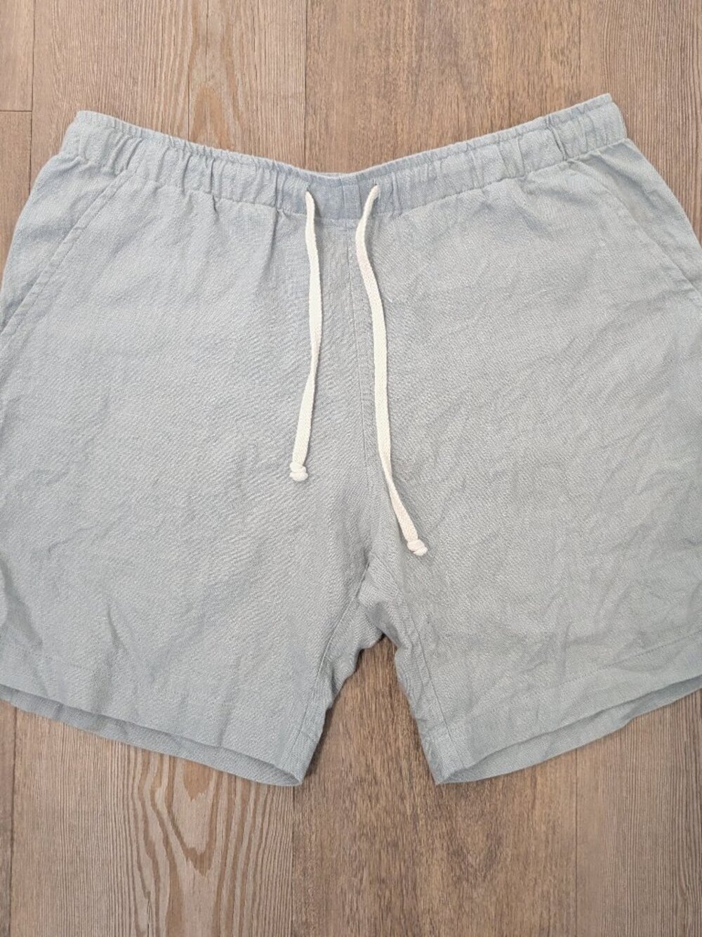 Alex Crane Bo 100% Linen Shorts Mens Small Gray Chino USA Resort Coastal Eco